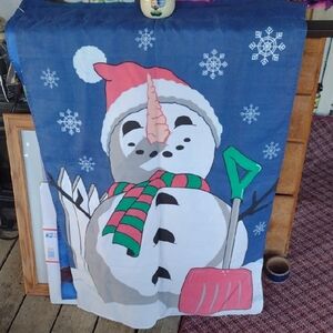 Festive Snowman&Santa Holiday Tapestry Outdoor Flag Pair